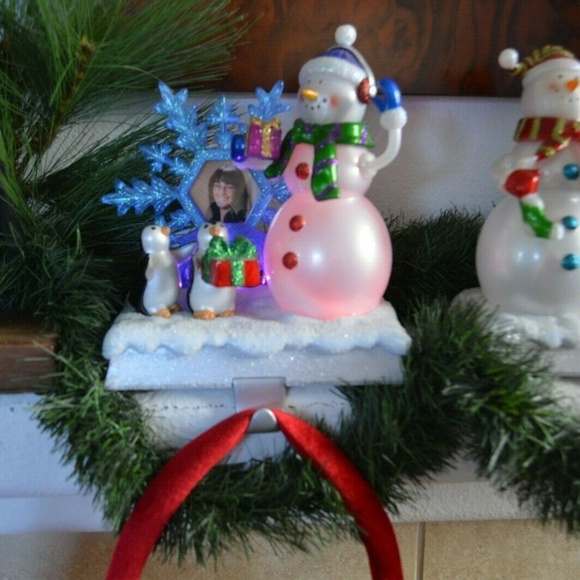 Picture Frame Stocking Holder with Changing Lights - Picture 1 of 4